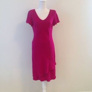S.L. Fashions Fuchsia Asymmetrical Dress